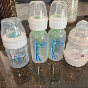 Philips Avent and Dr. Brown's Baby Bottle Set - Clear and White